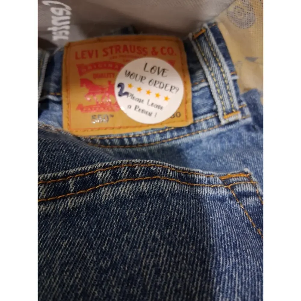 Levis 505 Jeans Mens 40x30 Blue Regular Fit Straight Leg Denim Classic 2